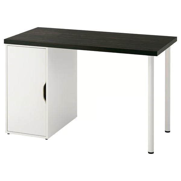 IKEA LAGKAPTEN / ALEX Desk, black-brown/white, 120x60 cm (47 1/4x23 5/8 ")