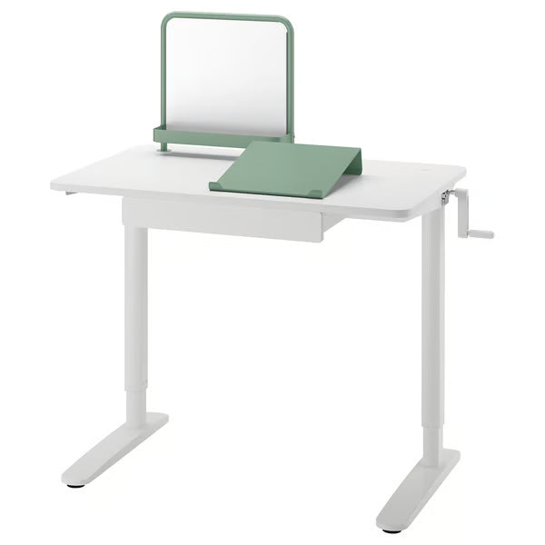 IKEA RELATERA Desk combination sit/stand, white/light grey-green, 90x60 cm (35 3/8x23 5/8 ")