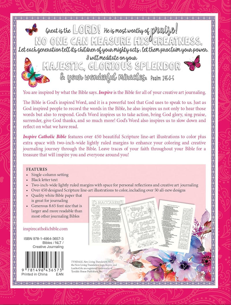 Inspire Catholic Bible NLT: The Bible for Coloring &amp; Creative Journaling by Tyndale
