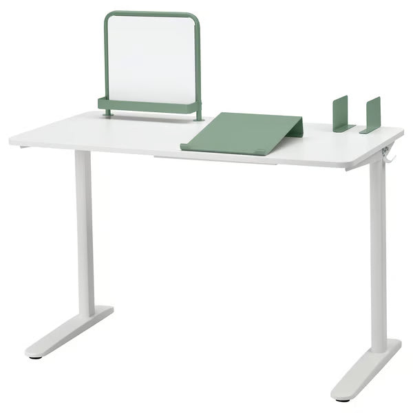 IKEA RELATERA Desk combination, white/light grey-green, 117x60 cm (46 1/8x23 5/8 ")