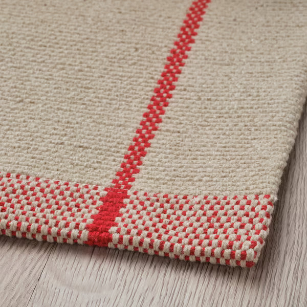 IKEA RIDSTIG Rug, flatwoven, off-white/red, 170x240 cm (5 ' 7 "x7 ' 10 ")