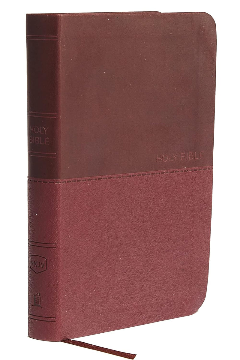 NKJV Value Thinline Bible, Compact, Leathersoft, Burgundy, Red Letter, Comfort Print by Thomas Nelson