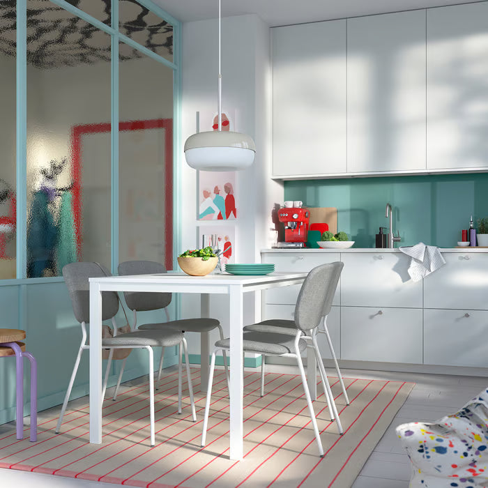 IKEA VIHALS Table, white/white, 125x74 cm (49 1/4x29 1/8 ")