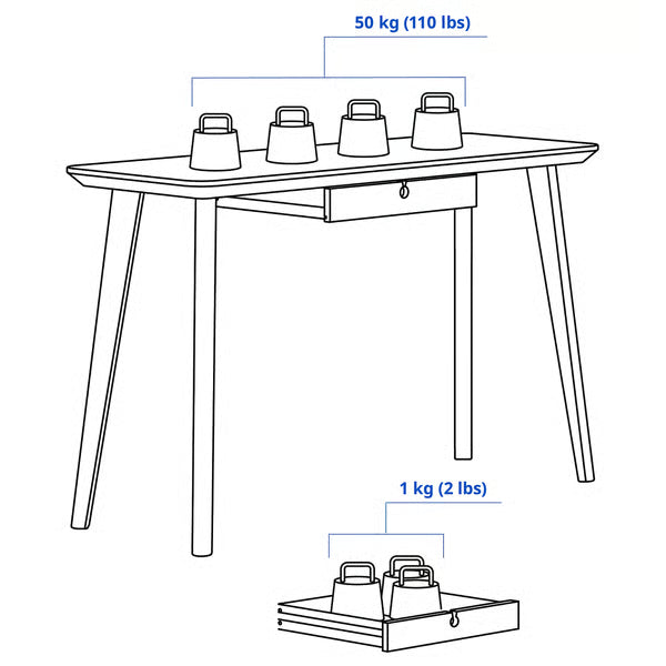 IKEA LISABO Desk, ash veneer, 118x45 cm (46 1/2x17 3/4 ")