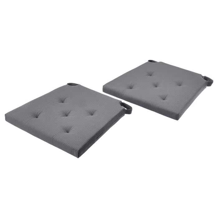 IKEA JUSTINA Chair pad, grey, 42/35x40x4 cm (17/14x16x2 ")