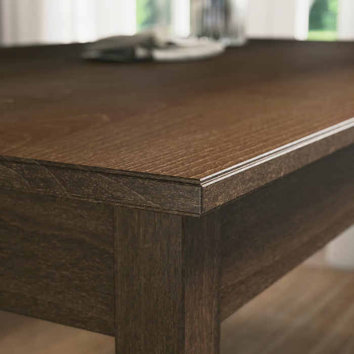 IKEA Näsinge Extendable table, dark brown stained/beech veneer, 130/190x80 cm (51 1/8/74 3/4x31 1/2 ")