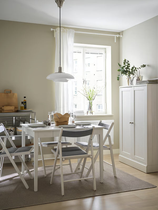 IKEA IDANAS Drop-leaf table, white, 51/86x96 cm (20 1/8/33 7/8x37 3/4 ")