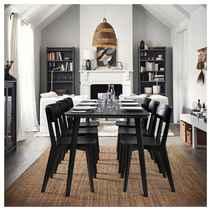 IKEA LISABO Table, black/ash veneer, 200x78 cm (78 3/4x30 3/4 ")