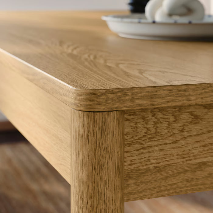 IKEA TONSTAD / TONSTAD Table and 6 chairs, oak veneer/oak effect Fridtuna light beige, 200x85 cm (78 3/4x33 1/2 ")