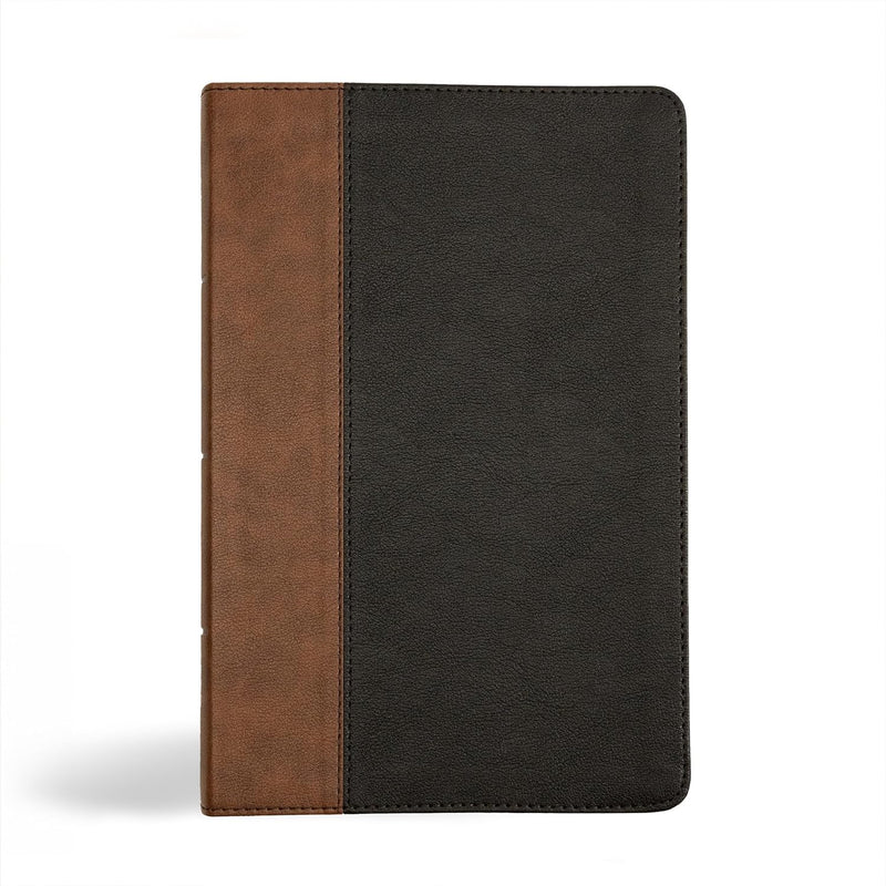 Personal Size Giant Print Bible, Black/Brown LeatherTouch, Indexed by Holman Bible Publishers