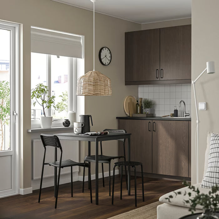 IKEA SANDSBERG Table and 2 chairs, black black/black, 67x67 cm (26 3/8x26 3/8 ")