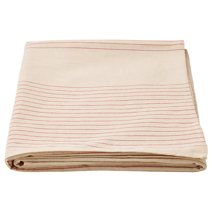 IKEA VIPPSTARR Tablecloth, stripe pattern red/natural, 150x150 cm (59x59 ")