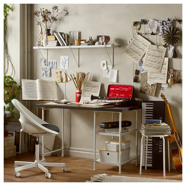 IKEA LAGKAPTEN / SPAND Desk, black-brown/white, 120x60 cm (47 1/4x23 5/8 ")