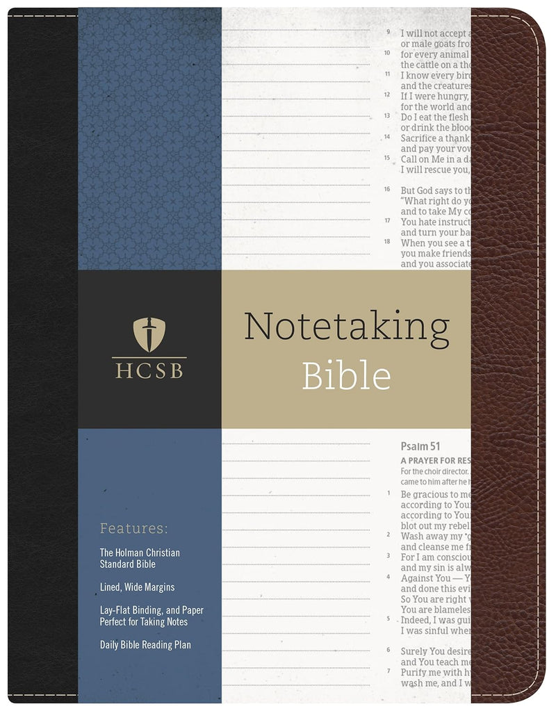Holy Bible: Holman Christian Standard Notetaking, Black/Brown Bonded Leather by Holman Bible Publishers