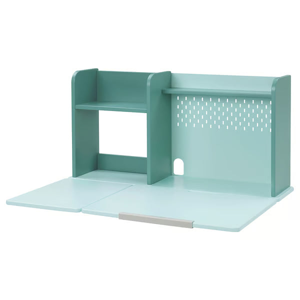 IKEA BERGLÄRKA Desk top and shelf, turquoise, 100x70 cm (39 3/8x27 1/2 ")
