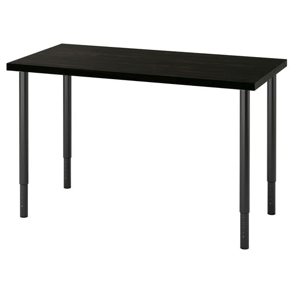 IKEA LAGKAPTEN / OLOV Desk, black-brown/black, 120x60 cm (47 1/4x23 5/8 ")