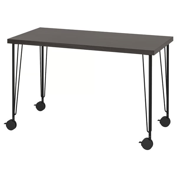 IKEA LAGKAPTEN / KRILLE Desk, black-brown/black, 120x60 cm (47 1/4x23 5/8 ")