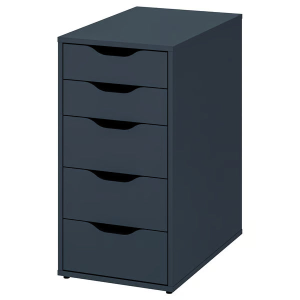 IKEA ALEX Drawer unit, black-blue, 36x70 cm (14 1/8x27 1/2 ")