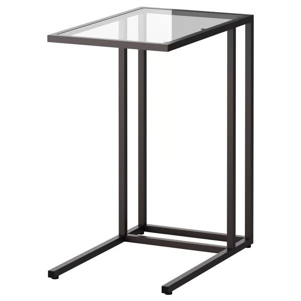 IKEA VITTSJO Laptop stand, black-brown/glass, 35x65 cm (13 3/4x25 5/8 ")