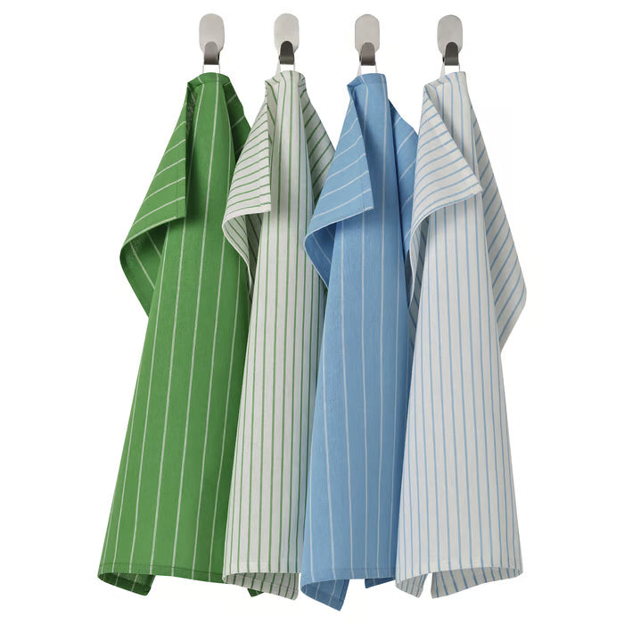IKEA RINNIG Tea towel, green/blue striped, 45x60 cm (18x24 ")