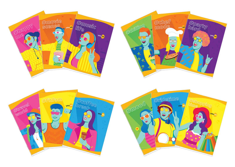 Navneet Youva Trendy Life Long Book - Soft Bound (17 cm x 27 cm, Single Line, 172 Pages, Pack of 6)