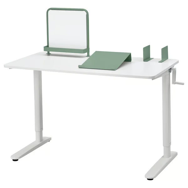 IKEA RELATERA Desk combination sit/stand, white/light grey-green, 117x60 cm (46 1/8x23 5/8 ")