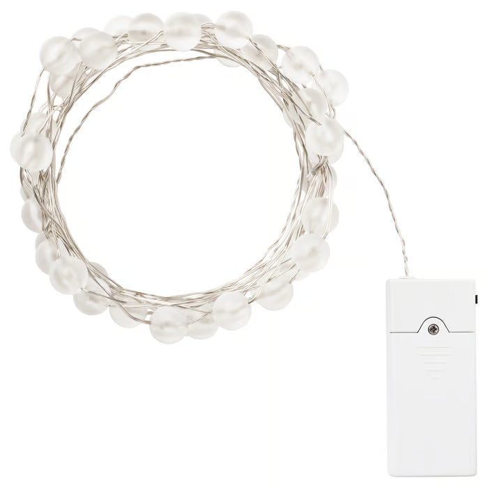 IKEA SNÖYRA LED lighting chain with 40 lights, indoor/battery-operated silver-colour