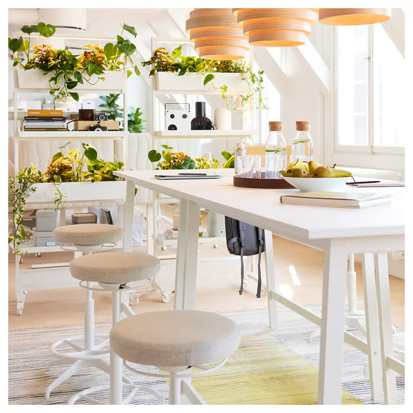 IKEA MITTZON Conference table, white, 120x108x105 cm (47 1/4x42 1/2x41 3/8 "