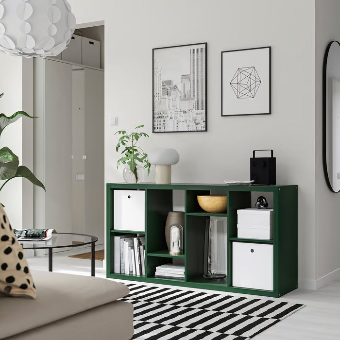 IKEA KALLAX Shelving unit, dark green, 147x77 cm (57 5/8x30 1/8 ")