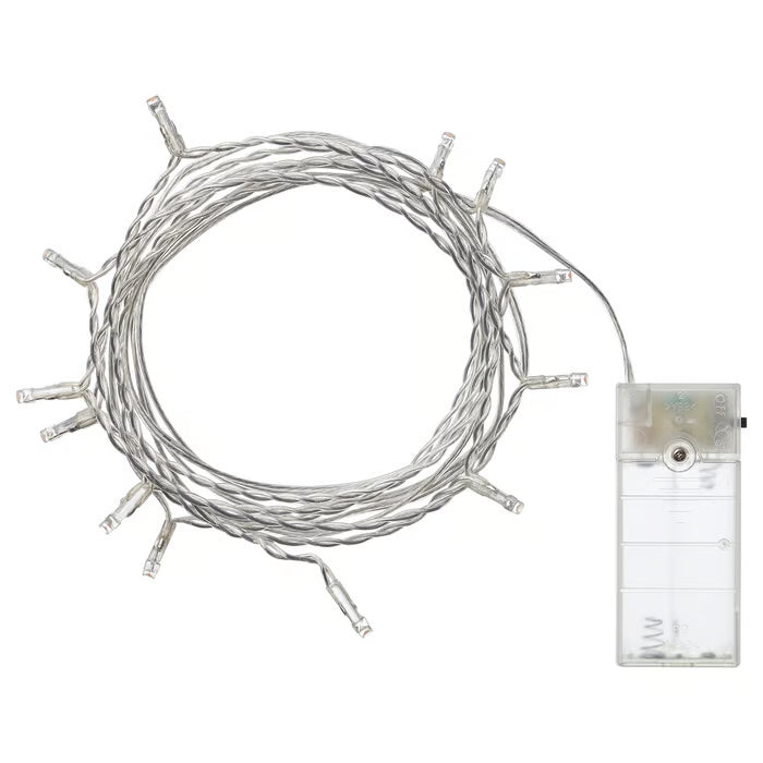 IKEA LEDFYR LED lighting chain with 12 lights, indoor/battery-operated silver-colour