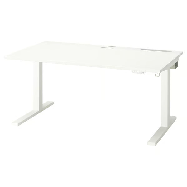 IKEA MITTZON Desk sit/stand, electric white, 140x80 cm (55 1/8x31 1/2 ")
