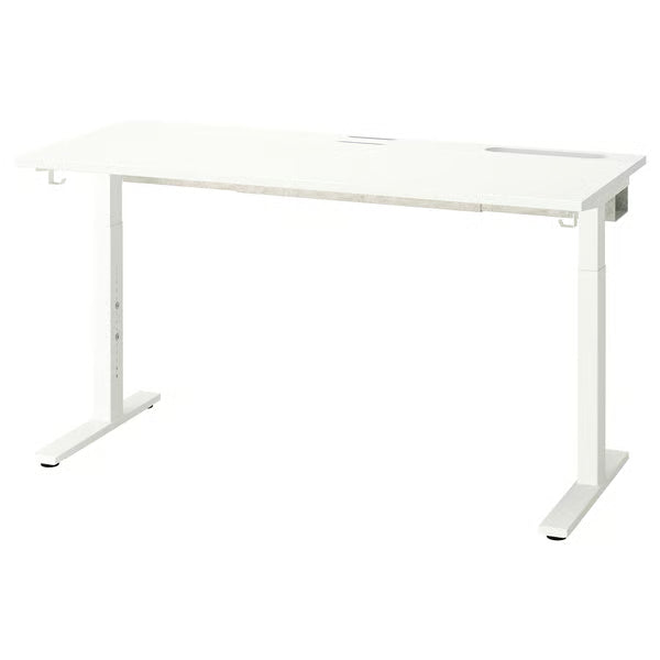 IKEA MITTZON Desk, white, 140x60 cm (55 1/8x23 5/8 ")