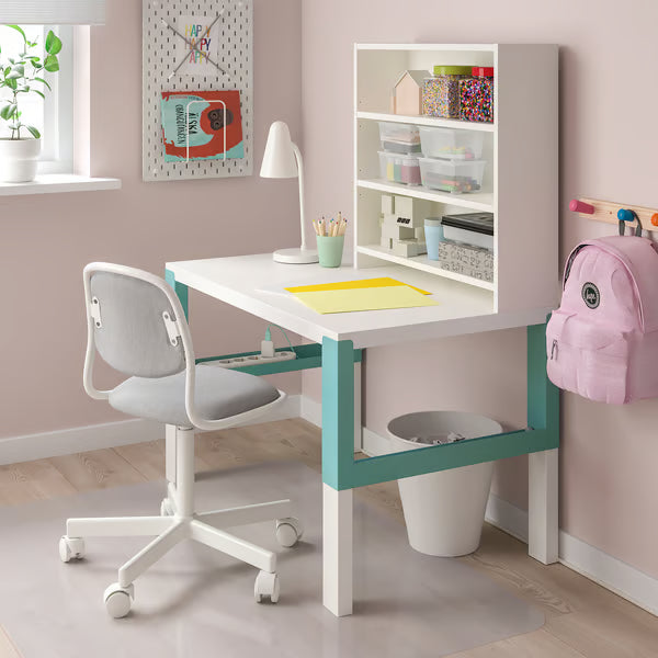 IKEA PAHL Desk with shelf unit, white/turquoise, 96x58 cm (37 3/4x22 7/8 ")