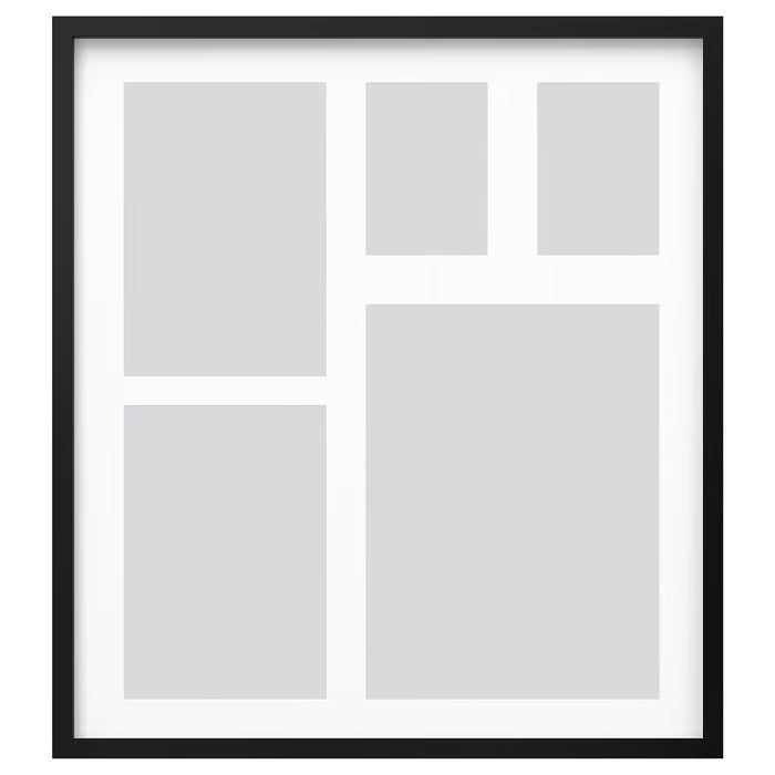 IKEA RÖDALM Frame for 5 pictures, black, 64x71 cm (25 ¼x28 ")