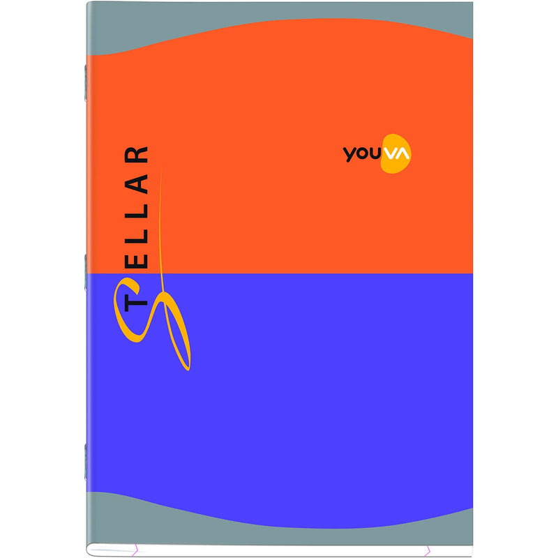 YOUVA Navneet Stellar Soft Bound Long Book - Single Line, 172 Pages (A4, Pack of 4, Multicolor)