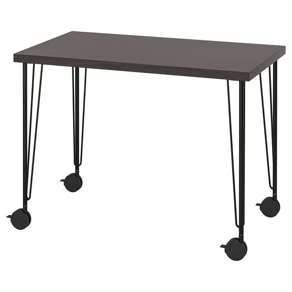 IKEA LINNMON / KRILLE Desk, black-brown/black, 100x60 cm (39 3/8x23 5/8 ")