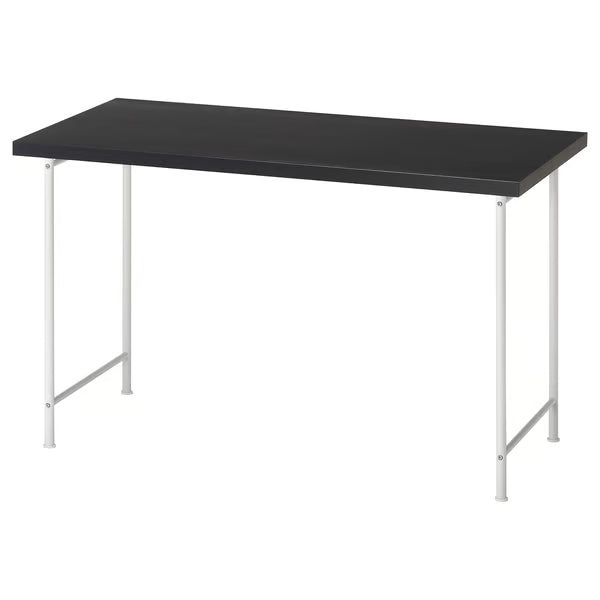 IKEA LAGKAPTEN / SPÄND Desk, black-brown/white, 120x60 cm (47 1/4x23 5/8 ")