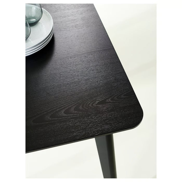 IKEA LISABO Table, black/ash veneer, 200x78 cm (78 3/4x30 3/4 ")