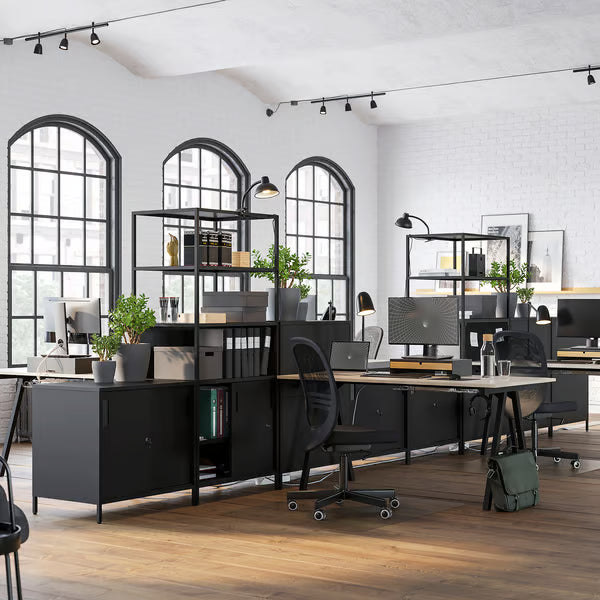 IKEA TROTTEN Desk, beige/anthracite, 140x80 cm (55 1/8x31 1/2 ")