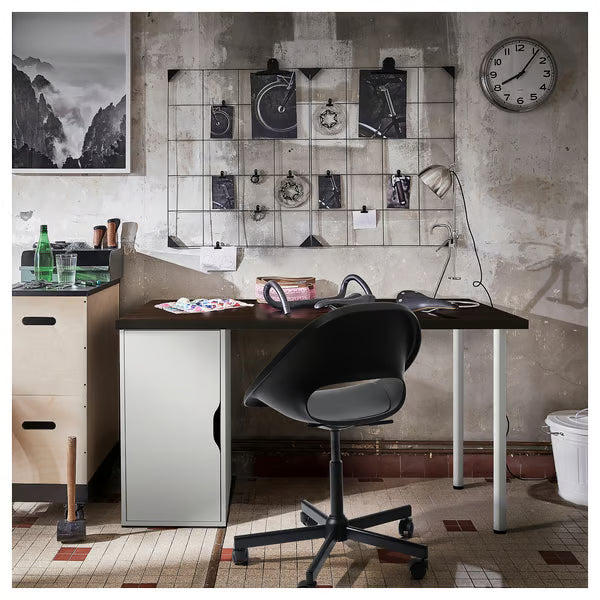 IKEA LAGKAPTEN / ALEX Desk, black-brown/white, 140x60 cm (55 1/8x23 5/8 ")