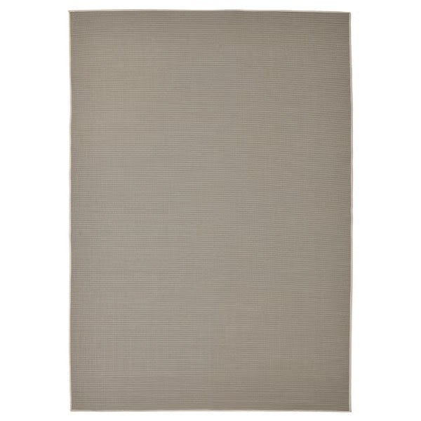 IKEA VIRKLUND Rug flatwoven, in/outdoor, beige/dark grey, 160x230 cm (5 ' 3 "x7 ' 7 ")
