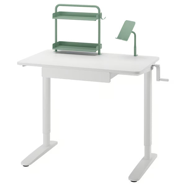 IKEA RELATERA Desk combination sit/stand, white/light grey-green, 90x60 cm (35 3/8x23 5/8 ")