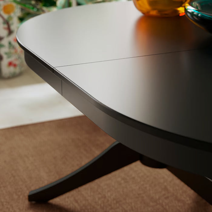 IKEA ROSENTORP / ROSENTORP Table and 6 chairs, black/black, 160/215x110 cm (63/84 5/8x43 1/4 ")