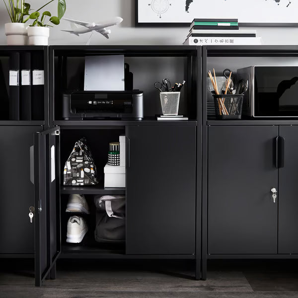 IKEA TROTTEN Cabinet with doors, anthracite, 70x35x110 cm (27 1/2x13 3/4x43 1/4 ")