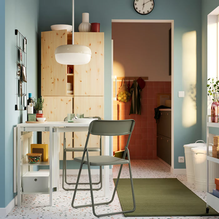 IKEA VIHALS Gateleg table, white, 39/95/151x90 cm (15 3/8/37 3/8/59 1/2x35 3/8 ")