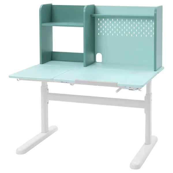 IKEA BERGLÄRKA Desk top and shelf, turquoise, 100x70 cm (39 3/8x27 1/2 ")