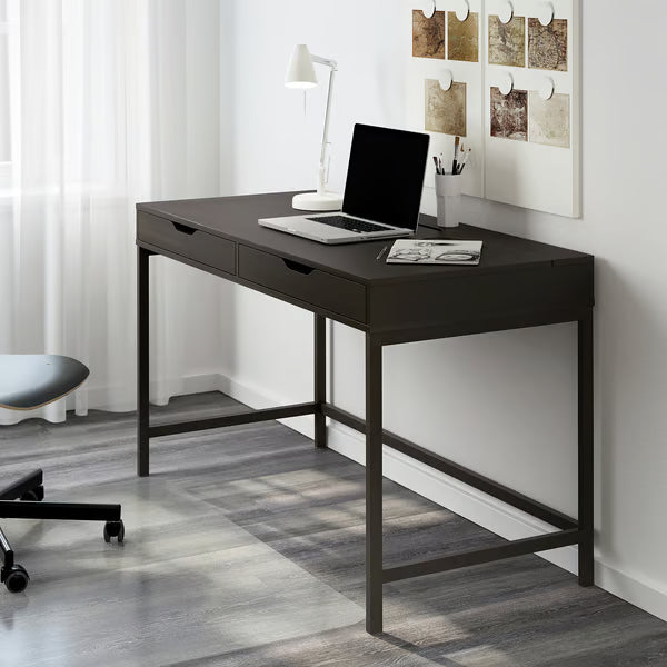 IKEA ALEX Desk, black-brown, 132x58 cm (52x22 7/8 ")