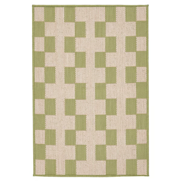 IKEA GANGSTIG Kitchen mat, flatwoven green/off-white, 60x90 cm (2 ' 0 "x2 ' 11 ")
