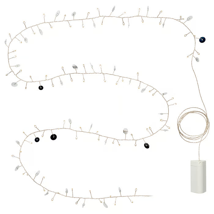 IKEA STRALA LED lighting chain with 80 lights, battery-operated dots/silver-colour