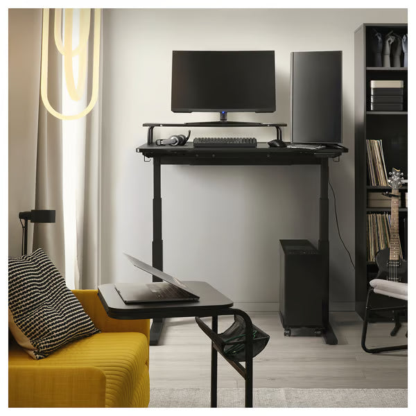 IKEA UTMANING Gaming desk sit/stand, electric/black, 120x80 cm (47 1/4x31 1/2 ")